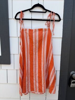 Princess Polly Orange and White Striped Mini Dress